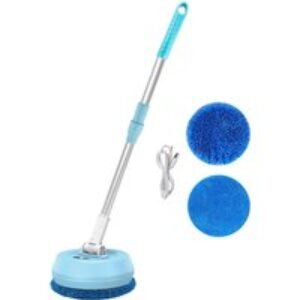 Cordless Electric Spin Mop - Lightweight Multi-Surface Floor & Window Cleaner (Blue or White) | Wowcher