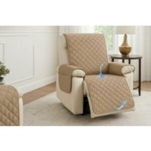 Waterproof Fabric Recliner Sofa Cover with Storage Pocket - 1-Seater