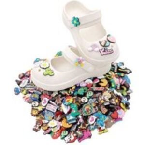 Unisex Black 100-Piece Fun Shoe Charms Set for Clogs - Vibrant Accessories Collection | Wowcher
