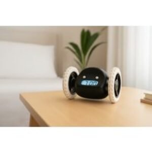 Runaway Rolling Alarm Clock - Mobile Plastic Bedside Home Decor (16.5cm