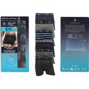 Pack of 6 Men's Cotton Stretch Boxer Briefs - Breathable