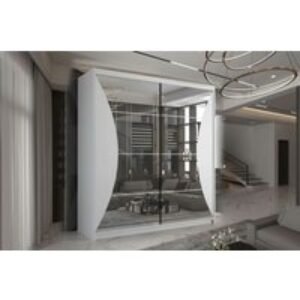 Contemporary MDF Sliding Mirror Door Wardrobe - Space-Saving