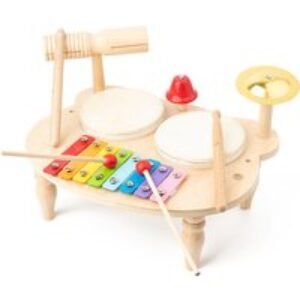 7-in-1 Wooden Drum Set for Kids (Ages 3+) - Educational Musical Toy