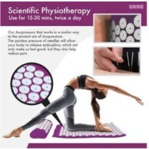 Ergonomic Acupressure Mat Set for Back & Posture Relief - Portable with Pillow & Carry Bag | Wowcher