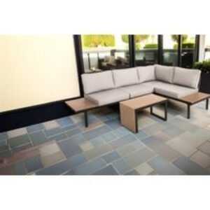 Sienna 3-in-1 Steel & Polywood Weather-Resistant Garden Lounger Set - Modular Outdoor Sofa & Table | Wowcher