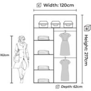 Modern Oak Sliding Door Wardrobe with Mirror - Space-Saving Bedroom Storage