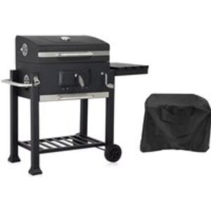 Large Trolley BBQ Grill with Adjustable Tray