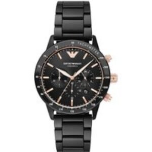 Armani AR70002 Black Ceramic Chronograph Quartz Watch - Luxury Black & Gold
