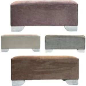 Ottoman Nepal Fabric Rectangular Pouffe Footstool - 4 Colours | Wowcher