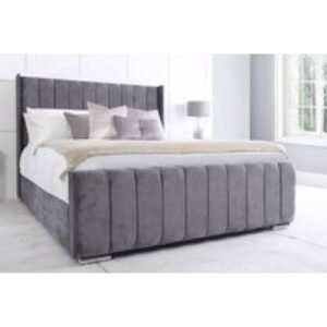 Charcoal Savoy Wingback Bed With Option Of Free 13.5G Mattress | Wowcher