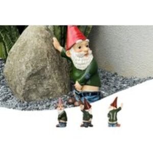 Cheeky Garden Gnome Sculpture - Humorous Weather-Resistant Outdoor Garden Ornament | Wowcher