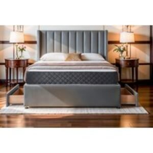 Light Grey Plush Divan Bed with Storage & Orthopaedic Mattress | Wowcher