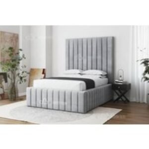 Iris Luxe Contemporary Upholstered King Size Bed Frame with Optional Ottoman Storage - Minimalist Wingless Design