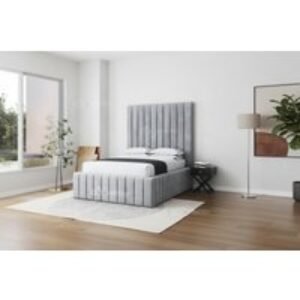 Iris Lux Modern Double Ottoman Storage Bed Frame - Upholstered Fabric