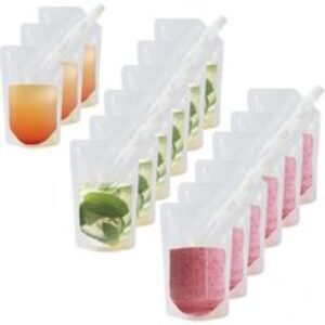 500ml Clear Drink Pouches - Portable & Eco-Friendly | Wowcher