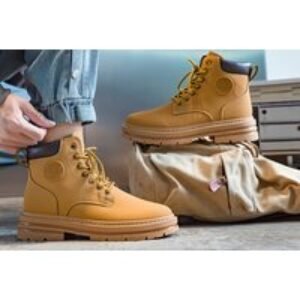Unisex Camel Designer  Lace Up Boots - Versatile Winter Footwear | Wowcher