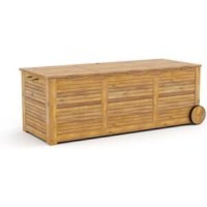 180L Weatherproof Wooden Outdoor Storage Box with Wheels | Wowcher
