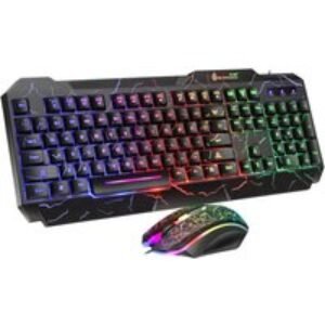 Wireless Charging RGB Gaming Mat with Mechanical Keyboard & Mouse - Qi