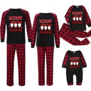 Unisex Black Lightweight Family Pyjama Sets - Breathable Cotton Blend