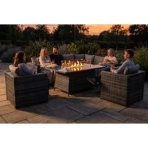 PRICE DROP! 8-Seater Weatherproof Rattan Dining Set with Fire Pit Table | Wowcher