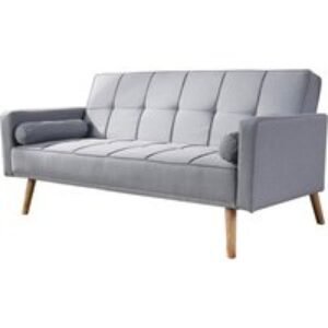 Grey Linen Modern Double Sofa Bed - 2-Seater