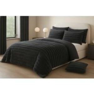 Luxury Teddy Fleece Jumbo Corded Duvet Cover & Pillow Set - Ultra-Soft