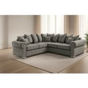 Olympia Plush Velvet Corner Sofa - Modern 5-Seater