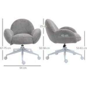 Ergonomic Fluffy Office Chair with Wheels - Adjustable Height