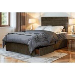Mink Plush Divan Bed with Storage & Mattress | Wowcher