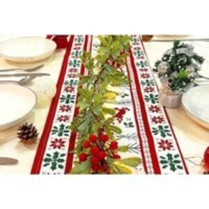 Battery-Operated Christmas Mistletoe Rattan String Lights - Pre-Lit Garland