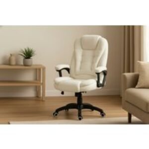 Vinsetto Boucle Ergonomic Six-Point Massaging & Heated Office Chair - Adjustable Recliner