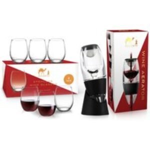 6-Piece 500ml Clear Stemless Wine Glass Set - Dishwasher Safe