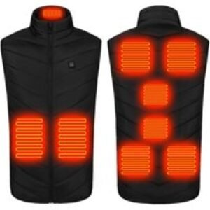 Unisex Black Unisex Heated Gilet Vest - Thermal Waterproof Winter Jacket