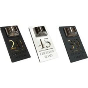 Personalised Acrylic Chrome Outdoor House Sign Wall Plaque with Solar LED Light - Modern Address Plate