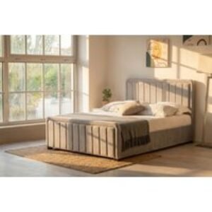 Elegant Fabric Ottoman Bed Frame & Sturdy Base - Modern Storage Solution | Wowcher