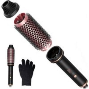 3-in-1 Ionic Curling & Straightening Hair Brush - Fast Heat-Up