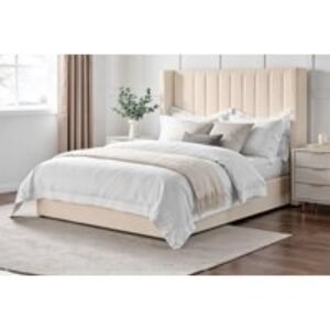Brooklyn Boucle Wingline Elegant Bed Frame and Matress - Modern Sturdy Base | Wowcher