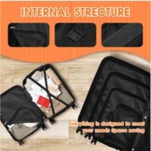 Durable Hardshell Black Suitcase Set with Whisper-Quiet Wheels | Wowcher