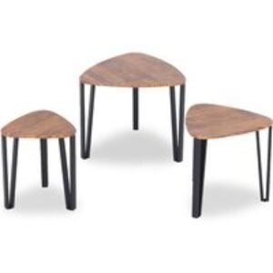 Walnut Stackable Coffee Table Set - 3 Piece Modern Nesting Tables for Living Room