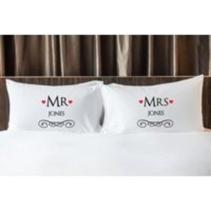 Personalised Mr & Mrs Pillowcases - Ultra-Soft 100% Polyester