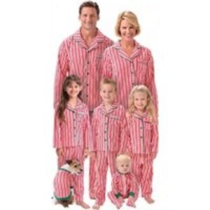 Lightweight Striped Candy Cane Family Summer Pyjamas - Breathable Cotton Blend