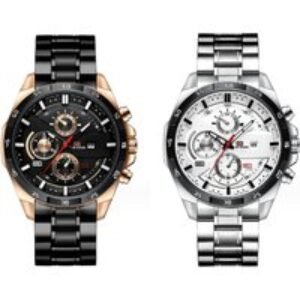 Men's Waterproof Stainless Steel Watch - Two Colour Options | Wowcher