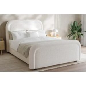 Elegant Olivia Bouclé Bed Frame & Base | Wowcher