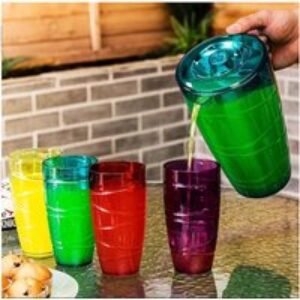 8x BPA-Free Reusable Plastic Tumblers - Stackable Tableware Set
