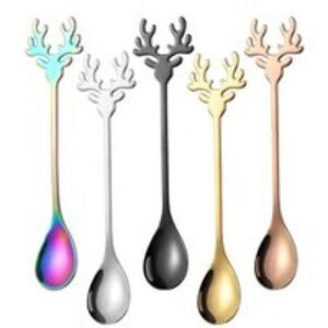Set of 5 Christmas Steel Reindeer Spoons | Wowcher