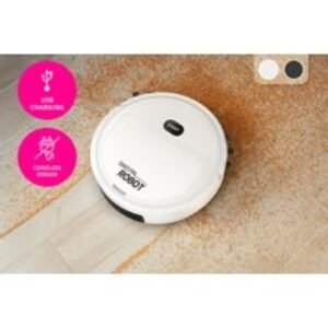 3-in-1 Smart Wireless Vacuum Cleaning Robot - Black and White | Wowcher