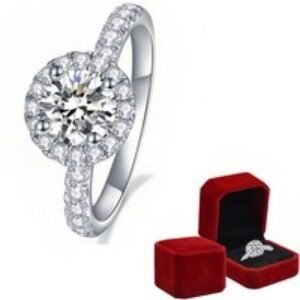 Women's Adjustable Moissanite Flower-Cut Promise Ring | Wowcher