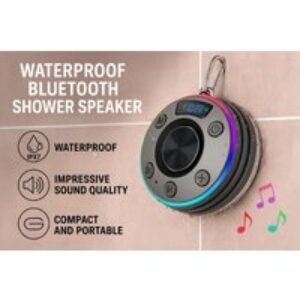 Waterproof Bluetooth Shower Speaker - Blue or Black | Wowcher