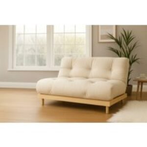 Luxury Deep-Filled Fabric Sofa Bed - Modern Pine Frame Futon