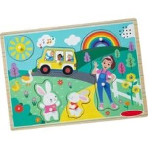 Cartoon- Wooden Song Peg Puzzle Toy - Interactive